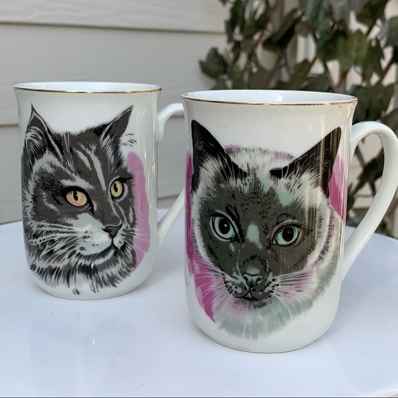 Vintage Cat Mug Coffee Tea Vtg Japan Siamese kitty